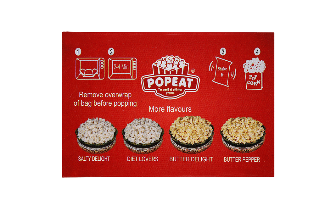 PopEat Microwave Popcorn Salty Delight   Pack  180 grams